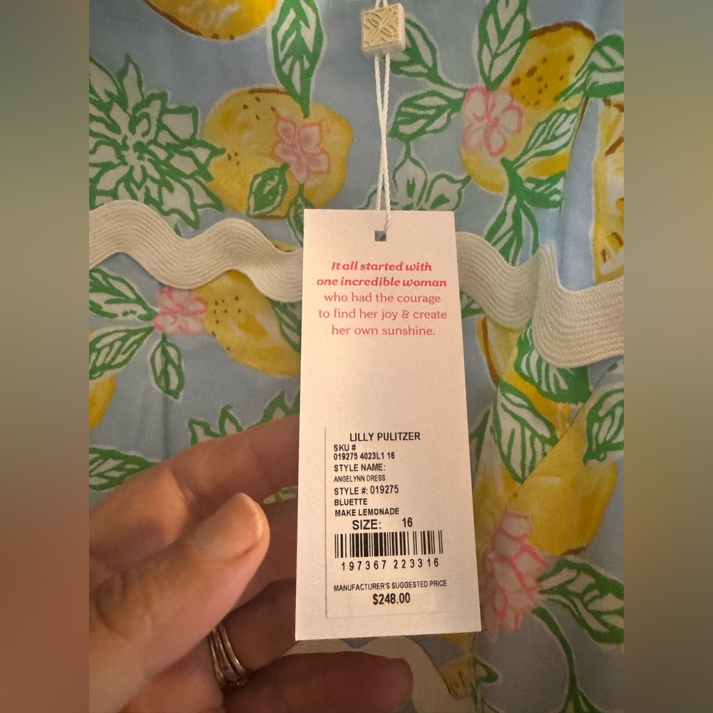 Lilly Pulitzer Angelynn Women's Size 16 Bluette Make Lemonade Dress NWT - Picture 7 of 11